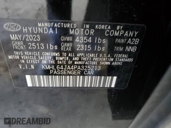 2023 Hyundai Sonata SEL z VIN KMHL64JA4PA325213, wystawiony jako Copart lot #70555815 z przebiegiem 29 391 mil mil oraz Szkoda całkowita • Salvage title. Historia ofert i sprzedaży dostępna na DreamBid. Obrazek 12.