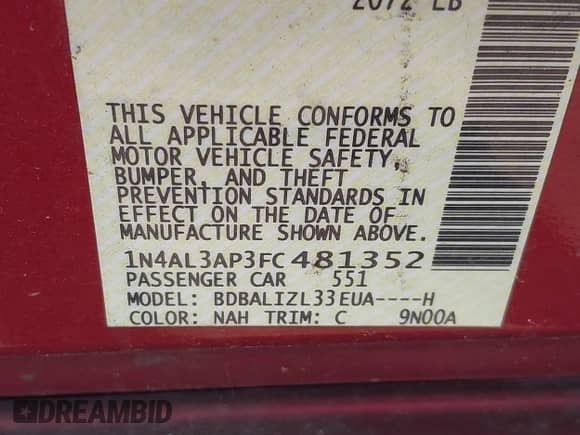 2015 Nissan Altima S z VIN 1N4AL3AP3FC481352, wystawiony jako IAAI lot #40611943 z przebiegiem 148 328 mil mil oraz . Historia ofert i sprzedaży dostępna na DreamBid. Obrazek 9.