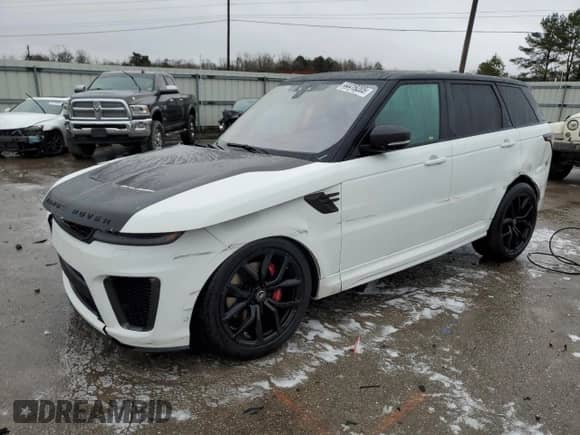 2018 Land Rover Range Rover Sport SVR with VIN SALWZ2SE8JA186704, listed as a Copart auction lot 44419205 with 105,537 mi miles and Salvage title. Bid and sale history available at DreamBid. Image 1.