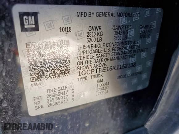 2019 Chevrolet Colorado 4WD ZR2 с VIN 1GCPTEE16K1152138, выставлен на аукционе Copart как лот 60073095 с пробегом 122 116 миль миль и Списание • Salvage title. История ставок и продаж доступна на DreamBid. Изображение 13.