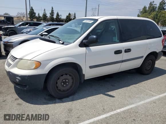 2007 Dodge Caravan with VIN 1D4GP21R87B219258, listed as a Copart auction lot 55651305 with 198,343 mi miles and Salvage title. Bid and sale history available at DreamBid. Image 1.