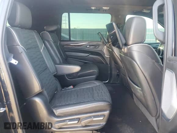 2021 Cadillac Escalade ESV Sport Platinum with VIN 1GYS4RKL1MR281293, listed as a Copart auction lot 46924155 with 53,393 mi miles and Salvage title. Bid and sale history available at DreamBid. Image 12.