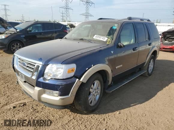 2007 Ford Explorer Eddie Bauer with VIN 1FMEU74847UB32101, listed as a Copart auction lot 80890745 with 142,943 mi miles and Salvage title. Bid and sale history available at DreamBid. Image 1.