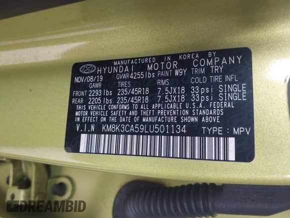 2020 Hyundai Kona Limited с VIN KM8K3CA59LU501134, выставлен на аукционе IAAI как лот 43272071 с пробегом 89 106 миль миль и . История ставок и продаж доступна на DreamBid. Изображение 9.