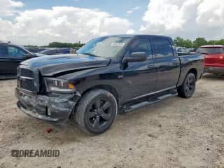 2015 Ram 1500 Express with VIN 1C6RR6KT5FS522828, listed as a Copart auction lot 64921625 with 104,375 mi miles and Salvage title. Bid and sale history available at DreamBid. Image 1.