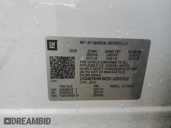 2019 Chevrolet Traverse LT с VIN 1GNERHKW2KJ205352, выставлен на аукционе Copart как лот 65753415 с пробегом 123 318 миль миль и Списание • Salvage title. История ставок и продаж доступна на DreamBid. Изображение 13.