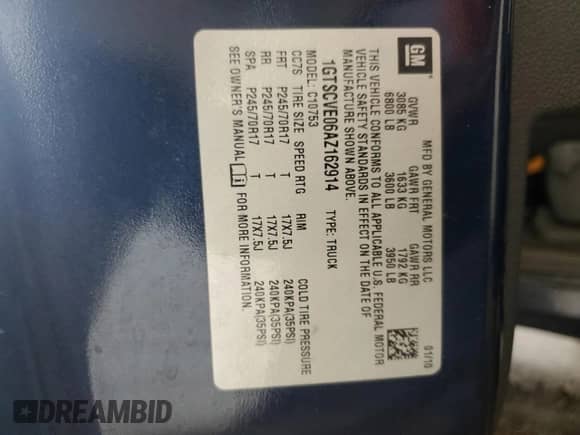 2010 GMC Sierra 1500 SLE z VIN 1GTSCVE06AZ162914, wystawiony jako Copart lot #67729305 z przebiegiem 106 301 mil mil oraz Szkoda całkowita • Salvage title. Historia ofert i sprzedaży dostępna na DreamBid. Obrazek 12.
