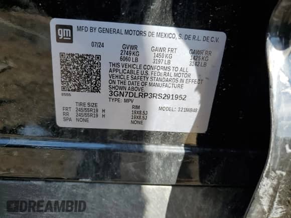 2024 Chevrolet Equinox EV LT with VIN 3GN7DLRP3RS291952, listed as a Copart auction lot 67841055 with 9,658 mi miles and Clean title. Bid and sale history available at DreamBid. Image 13.