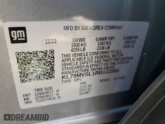 2024 Chevrolet TrailBlazer ACTIV z VIN KL79MVSL1RB102566, wystawiony jako Copart lot #56677815 z przebiegiem 8 886 mil mil oraz Szkoda całkowita • Salvage title. Historia ofert i sprzedaży dostępna na DreamBid. Obrazek 12.