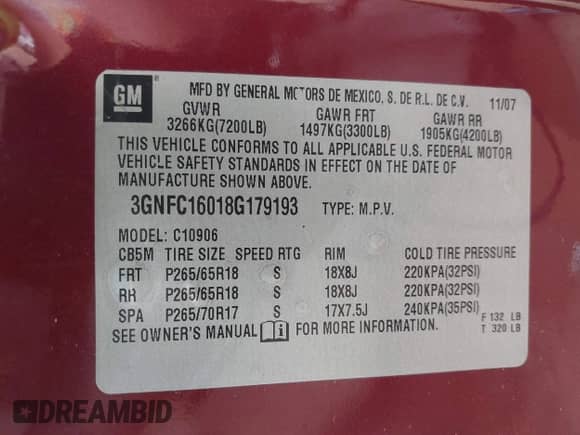 2008 Chevrolet Suburban 3LT с VIN 3GNFC16018G179193, выставлен на аукционе IAAI как лот 41682169 с пробегом 218 670 миль миль и . История ставок и продаж доступна на DreamBid. Изображение 9.