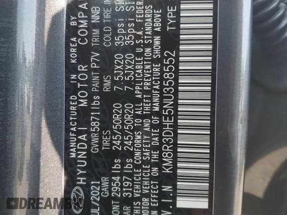2022 Hyundai Palisade SEL с VIN KM8R3DHE5NU358552, выставлен на аукционе Copart как лот 66437615 с пробегом 51 095 миль миль и Списание • Salvage title. История ставок и продаж доступна на DreamBid. Изображение 13.