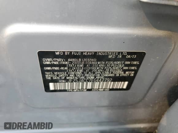 2014 Subaru Forester Premium with VIN JF2SJACC7EG442792, listed as a Copart auction lot 66928565 with 153,087 mi miles and Clean title. Bid and sale history available at DreamBid. Image 13.