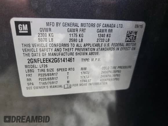 2016 Chevrolet Equinox LS z VIN 2GNFLEEK2G6141461, wystawiony jako Copart lot #68051115 z przebiegiem 174 014 mil mil oraz Szkoda całkowita • Salvage title. Historia ofert i sprzedaży dostępna na DreamBid. Obrazek 13.