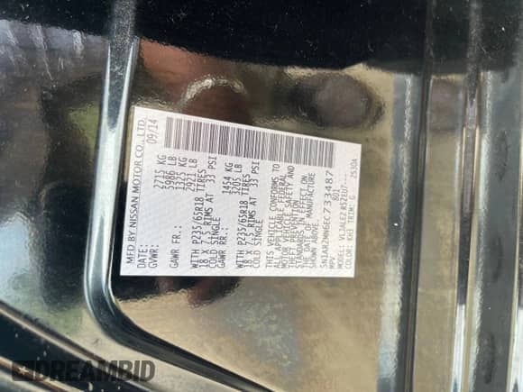 2014 Nissan Pathfinder Platinum with VIN 5N1AR2MN6EC733487, listed as a Copart auction lot 62967685 with 132,721 mi miles and Clean title. Bid and sale history available at DreamBid. Image 10.