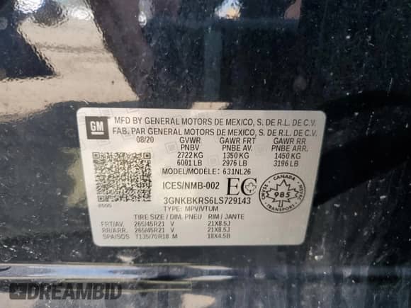 2020 Chevrolet Blazer RS z VIN 3GNKBKRS6LS729143, wystawiony jako Copart lot #69211885 z przebiegiem 76 401 mil mil oraz Szkoda całkowita • Salvage title. Historia ofert i sprzedaży dostępna na DreamBid. Obrazek 13.