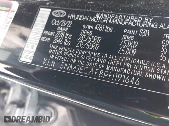 2023 Hyundai Tucson Limited с VIN 5NMJECAE8PH191646, выставлен на аукционе IAAI как лот 42437665 с пробегом 24 153 миль миль и . История ставок и продаж доступна на DreamBid. Изображение 9.