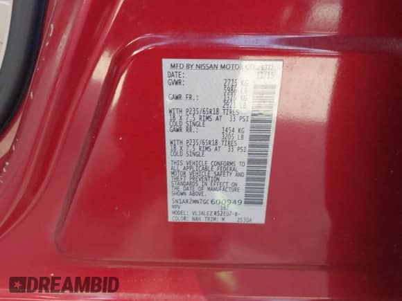 2016 Nissan Pathfinder S с VIN 5N1AR2MN7GC600949, выставлен на аукционе IAAI как лот 41261906 с пробегом 173 787 миль миль и . История ставок и продаж доступна на DreamBid. Изображение 9.