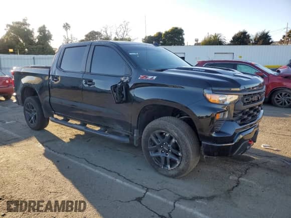 2024 Chevrolet Silverado 1500 Custom Trail Boss z VIN 3GCUDCE83RG218772, wystawiony jako Copart lot #44648145 z przebiegiem 8 672 mil mil oraz Szkoda całkowita • Salvage title. Historia ofert i sprzedaży dostępna na DreamBid. Obrazek 4.