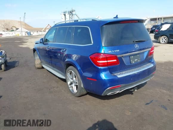 2017 Mercedes-Benz GLS 550 with VIN 4JGDF7DE1HA911518, listed as a IAAI auction lot 41998878 with 118,315 mi miles and . Bid and sale history available at DreamBid. Image 3.