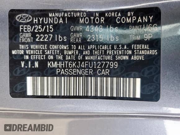 2015 Hyundai Genesis Coupe 3.8L Base с VIN KMHHT6KJ4FU127799, выставлен на аукционе Copart как лот 70678425 с пробегом 117 976 миль миль и Списание • Salvage title. История ставок и продаж доступна на DreamBid. Изображение 12.