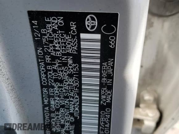 2015 Toyota Prius Advanced z VIN JTDKN3DP1F3071153, wystawiony jako Copart lot #60668545 z przebiegiem Nie podano mil oraz Szkoda całkowita • Salvage title. Historia ofert i sprzedaży dostępna na DreamBid. Obrazek 12.