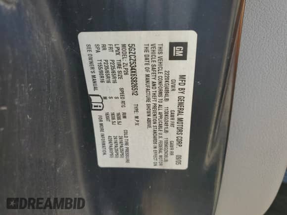 2006 Saturn VUE с VIN 5GZCZ534X6S826512, выставлен на аукционе Copart как лот 69469285 с пробегом 227 327 миль миль и Списание • Salvage title. История ставок и продаж доступна на DreamBid. Изображение 12.