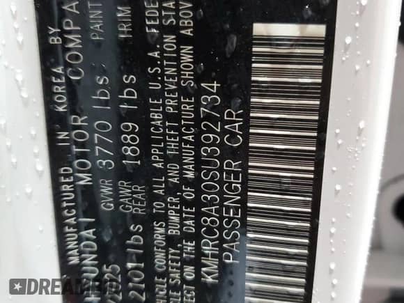 2025 Hyundai Venue SEL with VIN KMHRC8A30SU392734, listed as a Copart auction lot 89492325 with 2,732 mi miles and Non repairable. Bid and sale history available at DreamBid. Image 14.