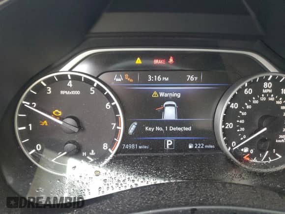 2020 Nissan Murano SL with VIN 5N1AZ2CJ4LN104486, listed as a Copart auction lot 70178075 with 74,981 mi miles and Salvage title. Bid and sale history available at DreamBid. Image 9.