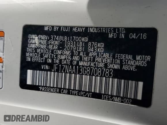 2016 Scion FR-S with VIN JF1ZNAA13G8708783, listed as a Copart auction lot 72053755 with 109,855 mi miles and Non repairable. Bid and sale history available at DreamBid. Image 12.