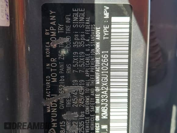 2016 Hyundai Tucson Eco with VIN KM8J33A2XGU102661, listed as a Copart auction lot 71953425 with 144,329 mi miles and Clean title. Bid and sale history available at DreamBid. Image 13.