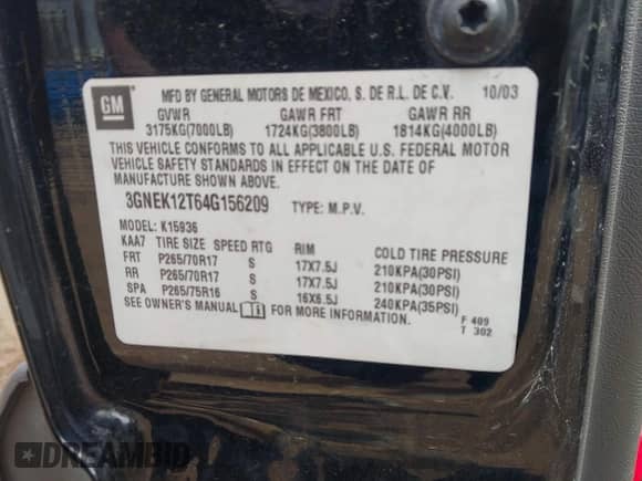 2004 Chevrolet Avalanche Z71 z VIN 3GNEK12T64G156209, wystawiony jako IAAI lot #43161469 z przebiegiem 163 053 mil mil oraz . Historia ofert i sprzedaży dostępna na DreamBid. Obrazek 9.