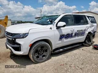 2023 Chevrolet Tahoe Commercial with VIN 1GNSCLED8PR510753, listed as a Copart auction lot 63767945 with 16,952 mi miles and Salvage title. Bid and sale history available at DreamBid. Image 1.