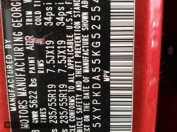 2019 Kia Sorento SX Limited with VIN 5XYPKDA55KG525546, listed as a Copart auction lot 45250914 with 67,891 mi miles and Salvage title. Bid and sale history available at DreamBid. Image 14.