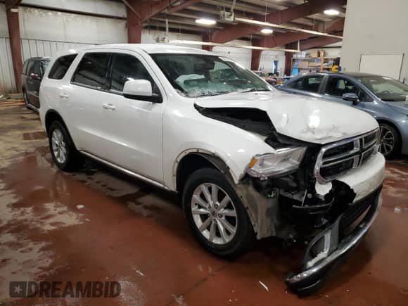 2019 Dodge Durango SXT with VIN 1C4RDJAGXKC795461, listed as a Copart auction lot 46114185 with 104,049 mi miles and Salvage title. Bid and sale history available at DreamBid. Image 4.