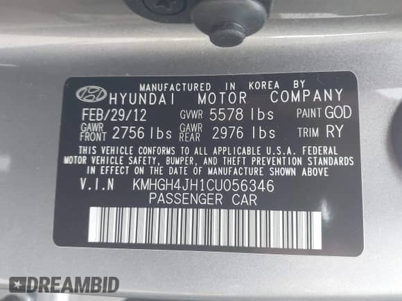 2012 Hyundai Equus Signature с VIN KMHGH4JH1CU056346, выставлен на аукционе IAAI как лот 41100325 с пробегом 89 148 миль миль и . История ставок и продаж доступна на DreamBid. Изображение 9.