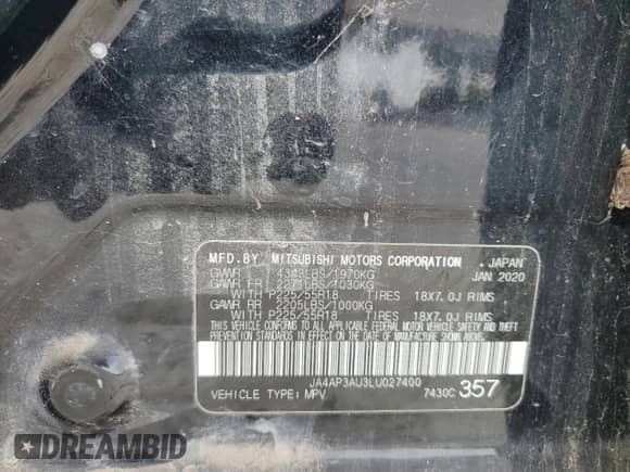 2020 Mitsubishi Outlander ES с VIN JA4AP3AU3LU027400, выставлен на аукционе Copart как лот 87098085 с пробегом 92 379 миль миль и Чистый • Clean title. История ставок и продаж доступна на DreamBid. Изображение 13.