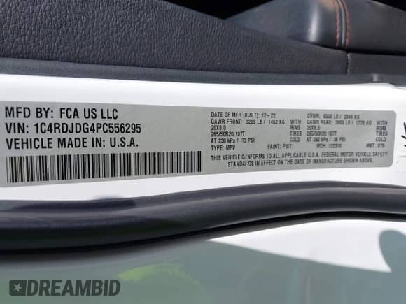 2023 Dodge Durango GT z VIN 1C4RDJDG4PC556295, wystawiony jako IAAI lot #42227876 z przebiegiem 55 774 mil mil oraz . Historia ofert i sprzedaży dostępna na DreamBid. Obrazek 9.