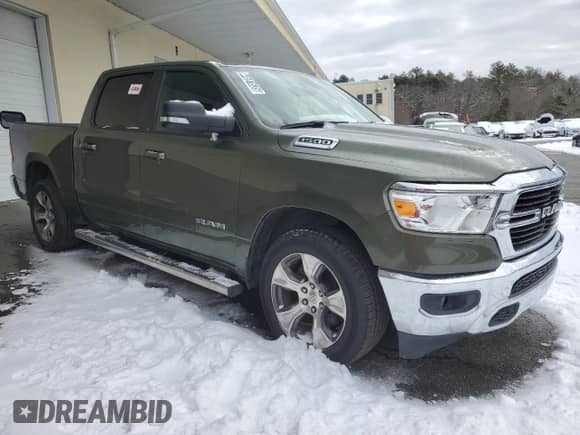 2021 Ram 1500 Big Horn with VIN 1C6RREFG9MN543345, listed as a Copart auction lot 44691635 with 70,051 mi miles and Clean title. Bid and sale history available at DreamBid. Image 4.
