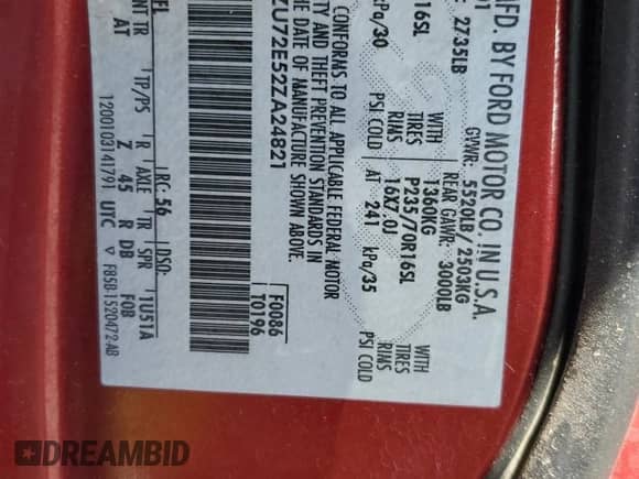 2002 Ford Explorer XLS с VIN 1FMZU72E52ZA24821, выставлен на аукционе Copart как лот 67083085 с пробегом Не указан миль и Списание • Salvage title. История ставок и продаж доступна на DreamBid. Изображение 24.