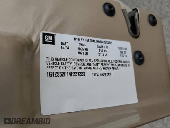 2004 Chevrolet Malibu z VIN 1G1ZS52F14F227323, wystawiony jako Copart lot #71439304 z przebiegiem 112 539 mil mil oraz Szkoda całkowita • Salvage title. Historia ofert i sprzedaży dostępna na DreamBid. Obrazek 12.