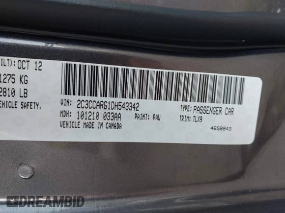 2013 Chrysler 300 with VIN 2C3CCARG1DH543342, listed as a IAAI auction lot 42469777 with 114,360 mi miles and . Bid and sale history available at DreamBid. Image 9.