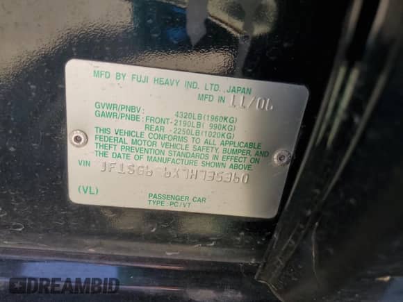 2007 Subaru Forester Special Sports XT z VIN JF1SG696X7H735360, wystawiony jako Copart lot #60930265 z przebiegiem 139 768 mil mil oraz Czysty tytuł • Clean title. Historia ofert i sprzedaży dostępna na DreamBid. Obrazek 13.