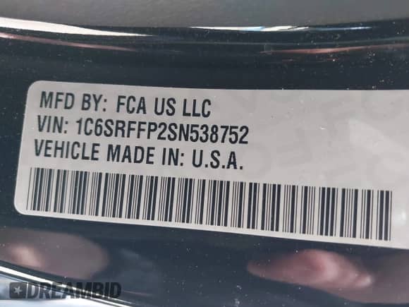 2025 Ram 1500 Lone Star z VIN 1C6SRFFP2SN538752, wystawiony jako IAAI lot #42266903 z przebiegiem 6 180 mil mil oraz . Historia ofert i sprzedaży dostępna na DreamBid. Obrazek 9.