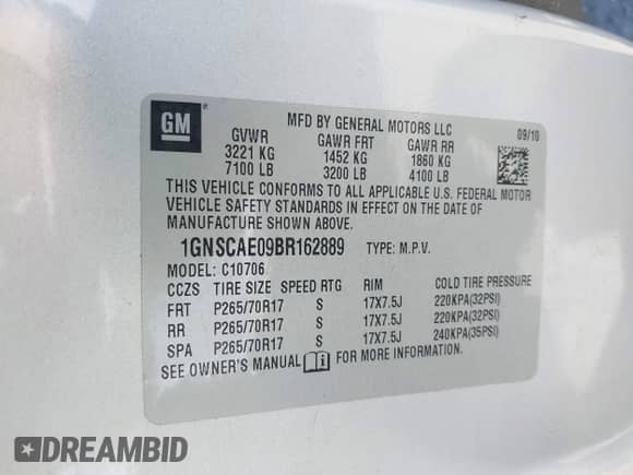2011 Chevrolet Tahoe LS с VIN 1GNSCAE09BR162889, выставлен на аукционе IAAI как лот 42766203 с пробегом 213 510 миль миль и . История ставок и продаж доступна на DreamBid. Изображение 9.