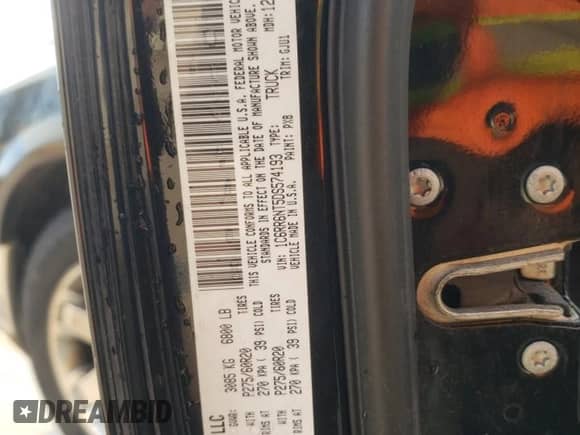 2013 Ram 1500 Laramie with VIN 1C6RR6NT5DS574193, listed as a Copart auction lot 50638535 with 200,802 mi miles and Clean title. Bid and sale history available at DreamBid. Image 13.