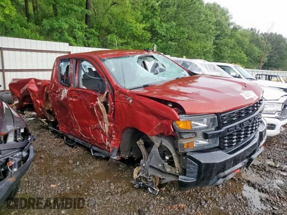 2019 Chevrolet Silverado 1500 Custom Trail Boss with VIN 1GCRYCEF7KZ210138, listed as a Copart auction lot 60256585 with 117,668 mi miles and Salvage title. Bid and sale history available at DreamBid. Image 4.