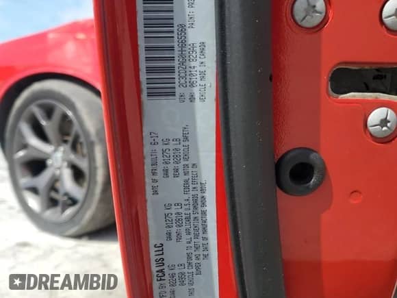 2017 Dodge Challenger SXT Plus с VIN 2C3CDZAG0HH665560, выставлен на аукционе Copart как лот 80188095 с пробегом 129 490 миль миль и Списание • Salvage title. История ставок и продаж доступна на DreamBid. Изображение 12.