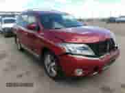2014 Nissan Pathfinder Platinum Hybrid with VIN 5N1CR2MMXEC657577, listed as a IAAI auction lot 42131668 with 119,795 mi miles and . Bid and sale history available at DreamBid. Image 1.