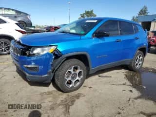 2018 Jeep Compass Sport z VIN 3C4NJDABXJT283179, wystawiony jako Copart lot #82294895 z przebiegiem 168 265 mil mil oraz Czysty tytuł • Clean title. Historia ofert i sprzedaży dostępna na DreamBid. Obrazek 1.