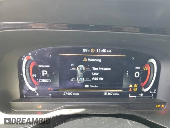 2024 Nissan Pathfinder Platinum with VIN 5N1DR3DK1RC204608, listed as a Copart auction lot 66093255 with 27,407 mi miles and Salvage title. Bid and sale history available at DreamBid. Image 9.